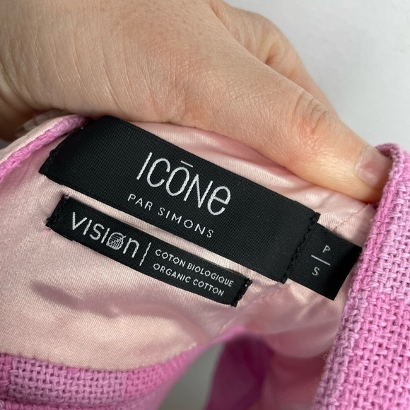 SIMONS cropped checkers jacquard pink bralette - Picture 6 of 7